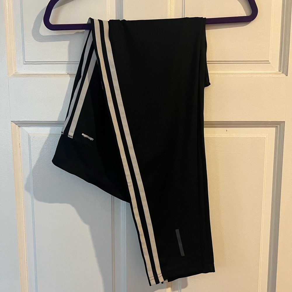ADIDAS WOMEN’S D2M 3 STRIPES LONG TIGHT CLIMALITE BLACK/WHITE BQ2072 SIZE XL